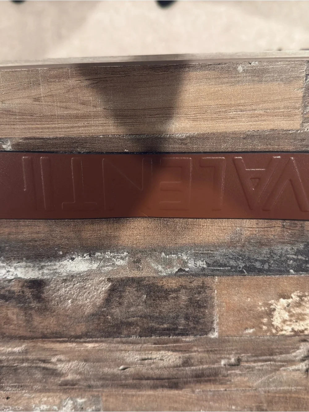 Valentino Brown Leather Belt with Gunmetal V Buckle